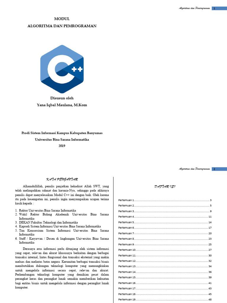 Modul Pemrograman C++ Dasar | PDF