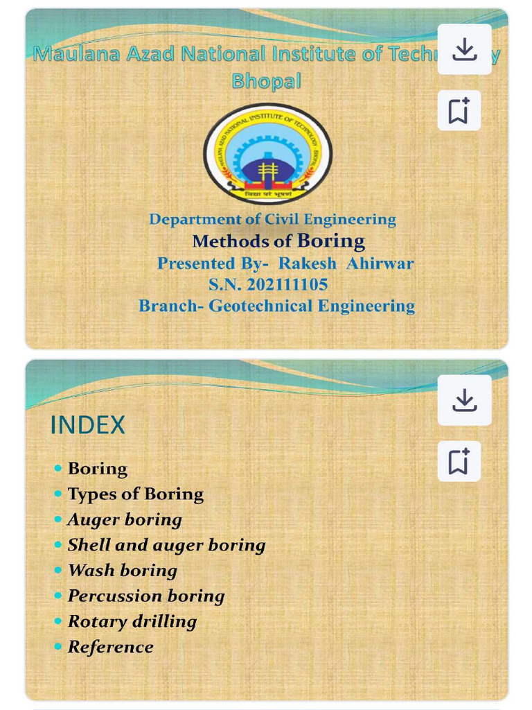 Methods of Boring | PDF