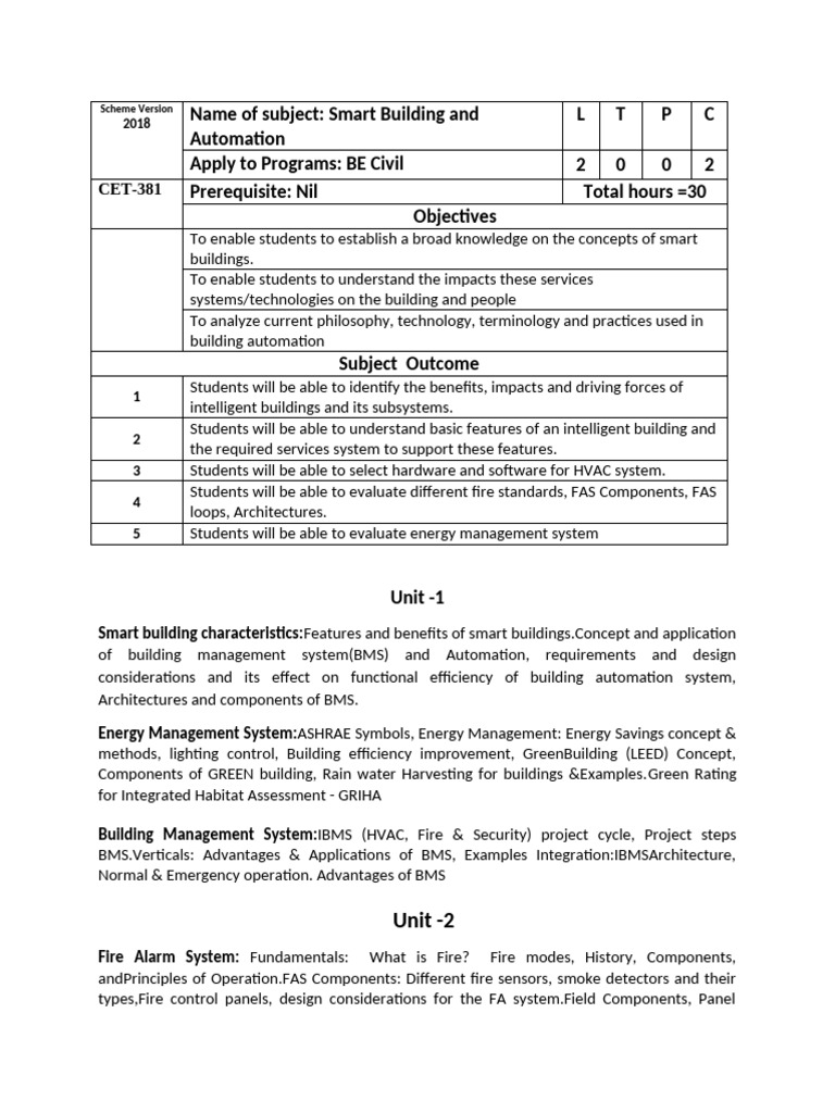 Smart Building Automation Course Overview | PDF | Building Automation ...