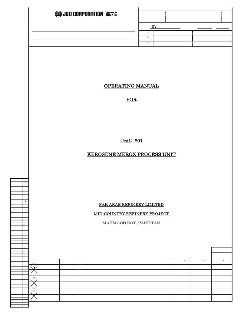 Kerosene Merox Process Operating Manual | PDF | Thiol | Chemical Reactions
