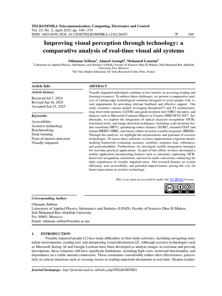 Improving Visual Perception Through Technology: A Comparative Analysis ...