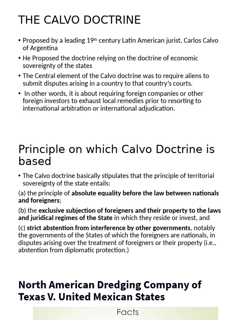 Understanding the Calvo Doctrine | PDF | Sovereignty | Abstention Doctrine