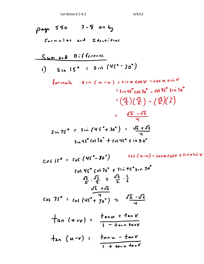 Cat Notes 6.1-6.2 4/4/12 | PDF
