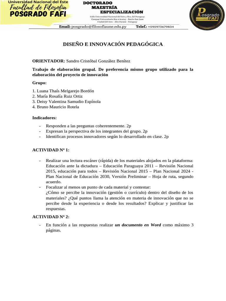 Innovación en Educación Paraguaya 2023 | PDF | Plan de estudios | Cognición