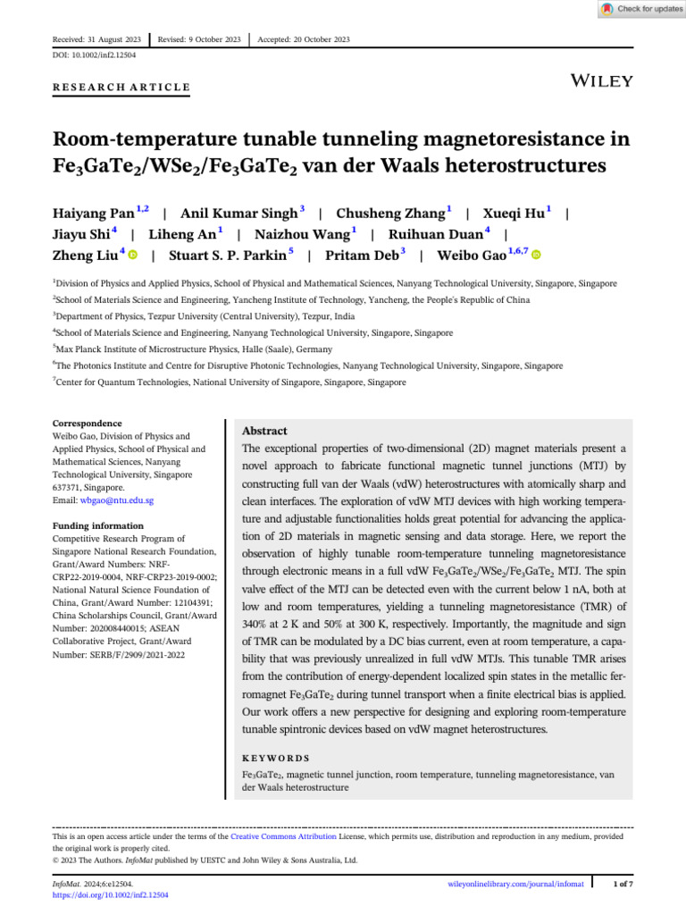 FGaT WS2 FGaT 2024 ,,,,pan - Room Temperature Tunable Tunneling ...