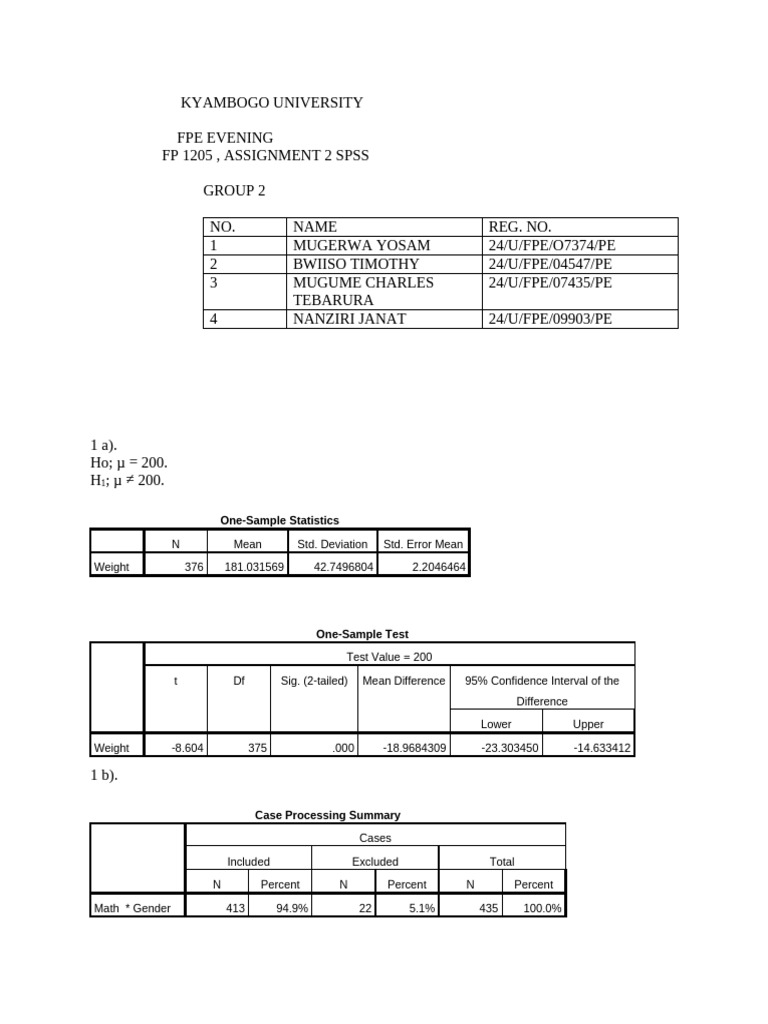Assignment 2 Group 2 Spss | PDF | Statistics | Statistical Hypothesis ...