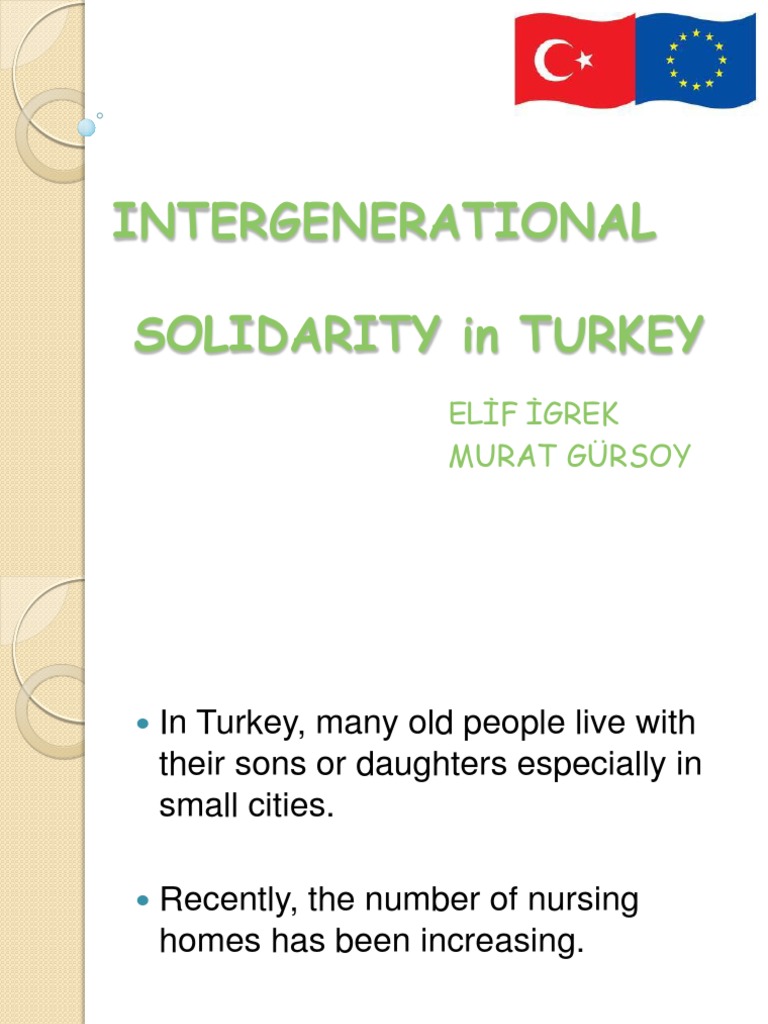 Intergenerational Solidarity in Turkey | PDF