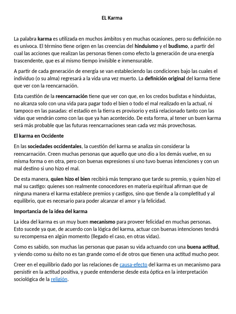 El Karma | PDF | Karma | Reencarnación