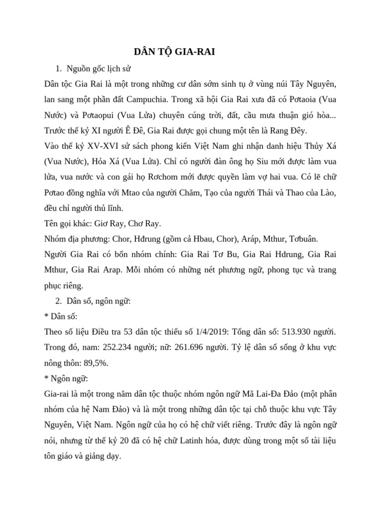 Dân Tộ Gia-Rai | PDF