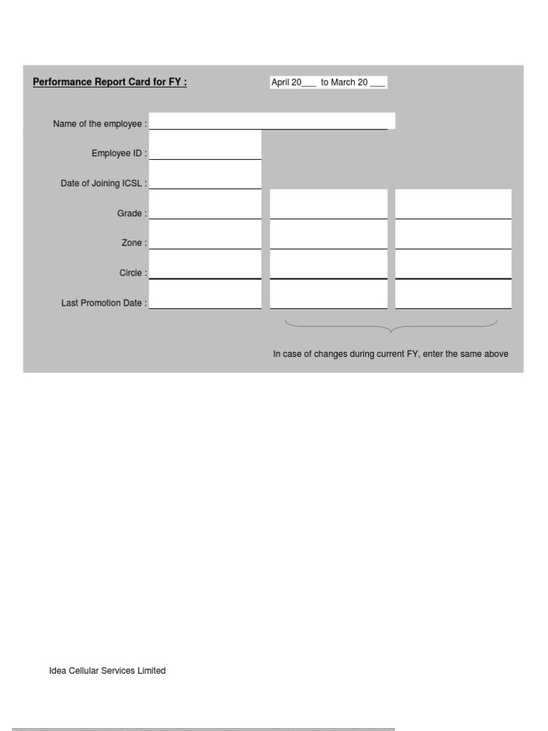 ICSL Performance Card Rev - PRE (2011-12) | PDF | Business