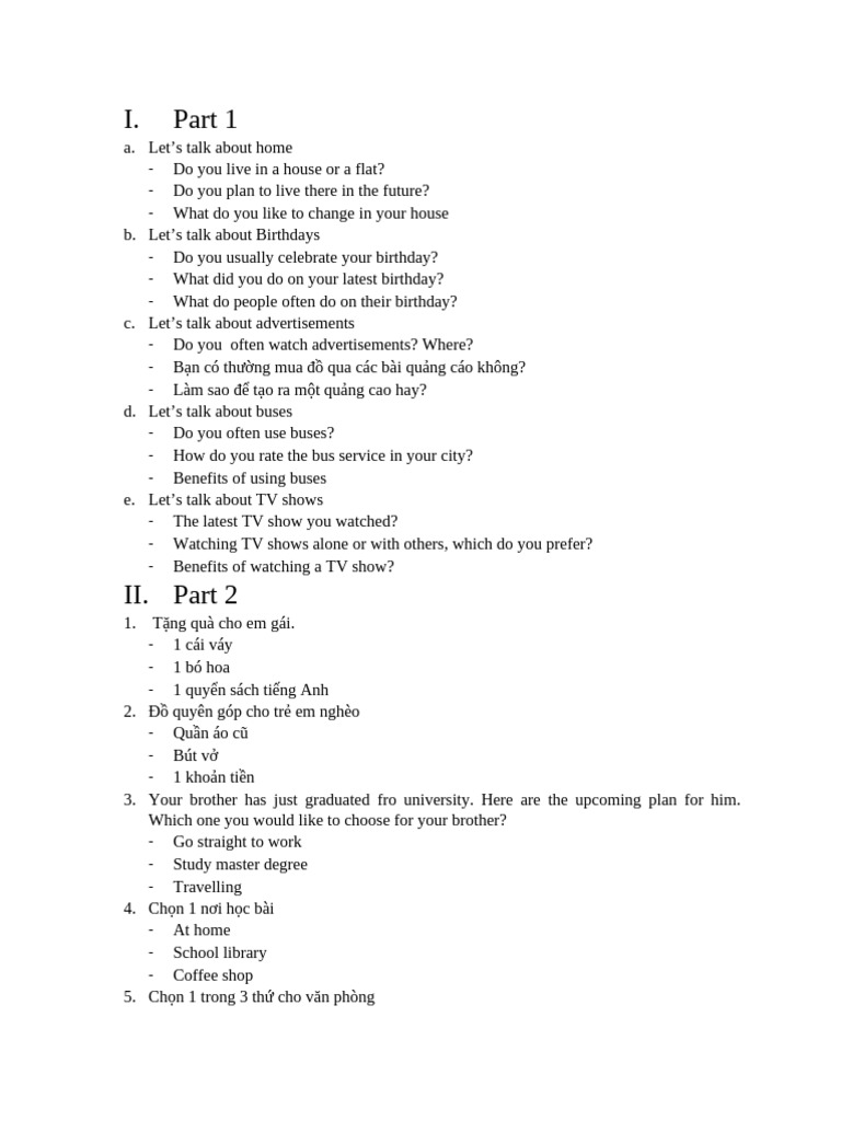 Đề Key Vstep Speaking Vstep Sv | PDF | Cost Of Living