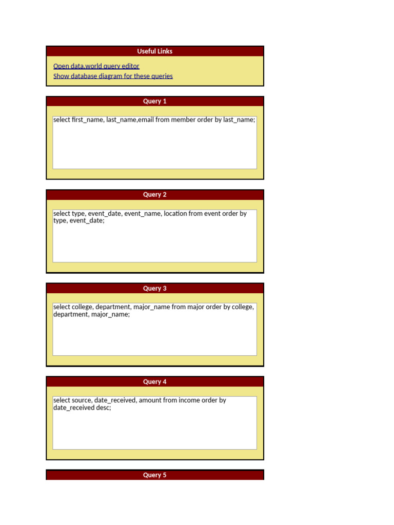 Open Data.World Query Examples | PDF