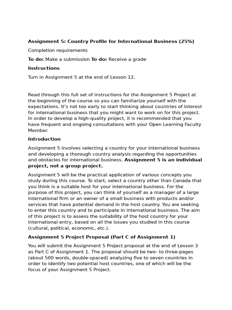 Country Profile for International Business | PDF | Citation ...