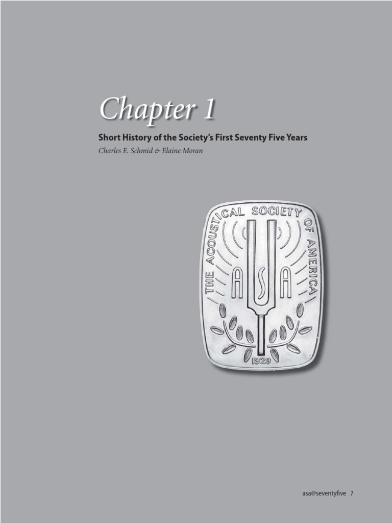 ASA History 75 Years PDF Acoustics Sound