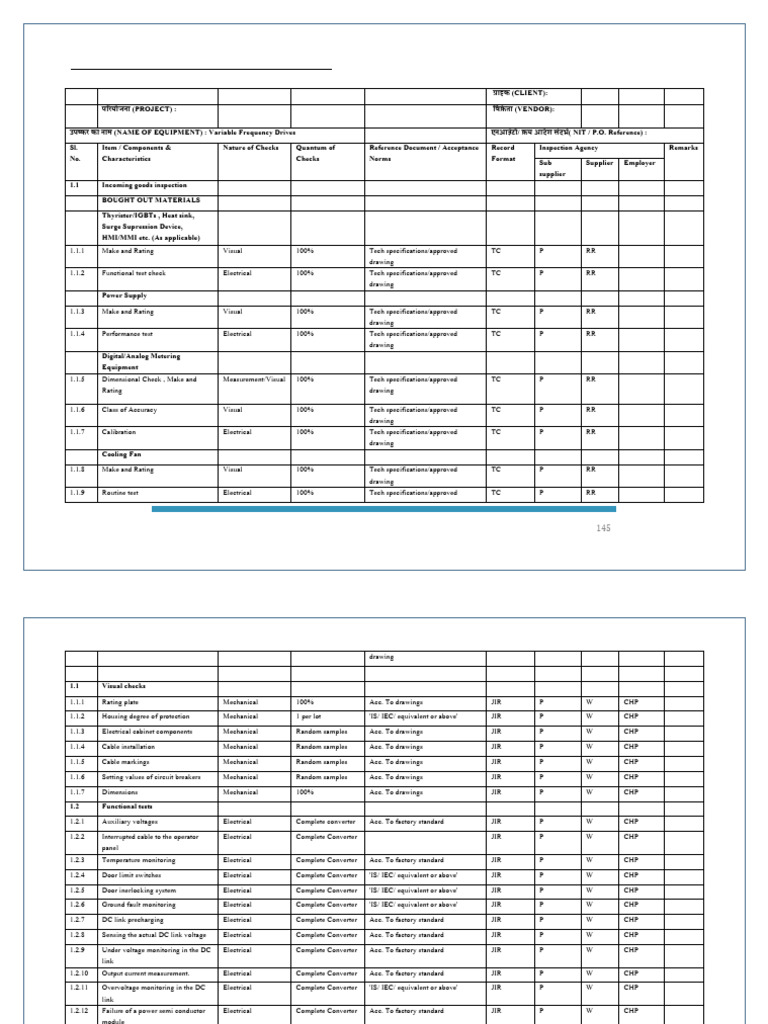 Variable Frequency Drive Inspection Checklist | PDF | Electromagnetism ...