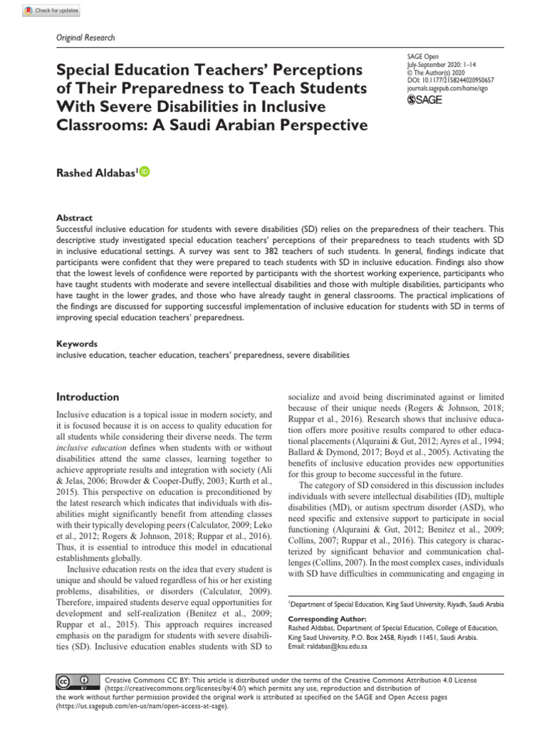 Teacher Preparedness for Inclusive Education | PDF | Inclusion ...