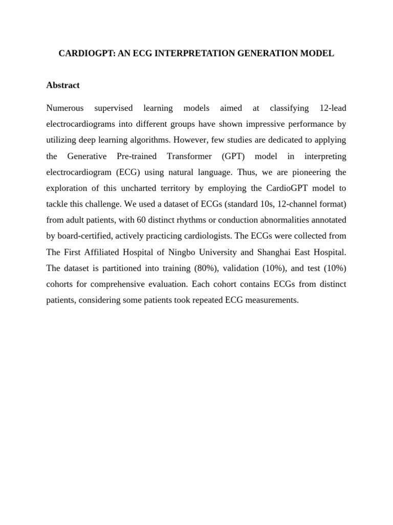 CardioGPT: ECG Interpretation Model | PDF | Electrocardiography | Computing