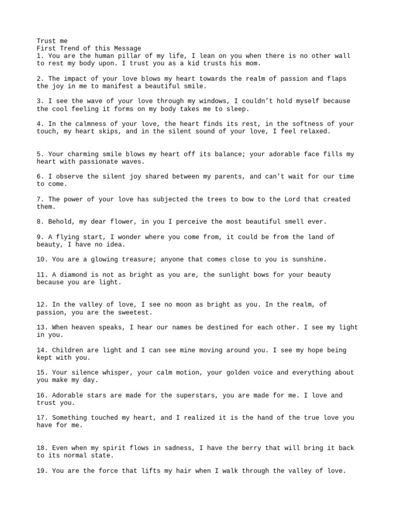 Expressions of Love and Trust | PDF