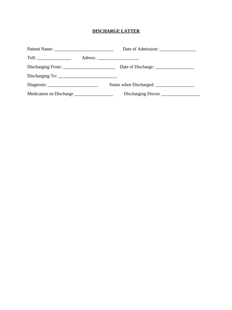 Patient Discharge Summary Template | PDF
