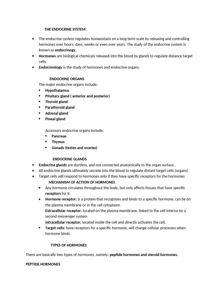 Overview of the Endocrine System | PDF | Endocrine System | Hormone