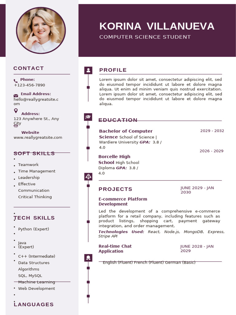 Korina Villanueva: Computer Science CV | PDF | Computing | Information ...