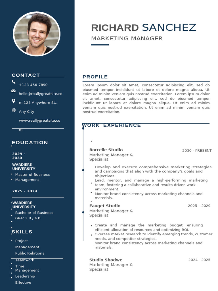 Marketing Manager CV for College Student | PDF | Marketing | Business