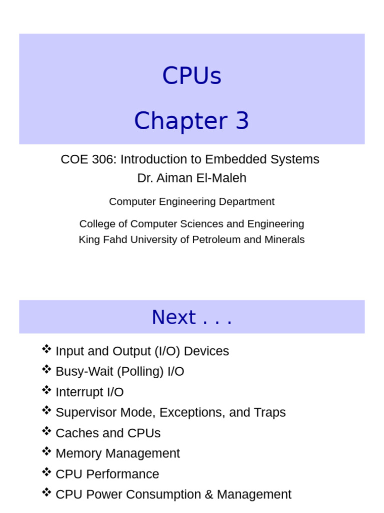 Understanding CPU I/O and Interrupts | PDF | Cpu Cache | Central ...