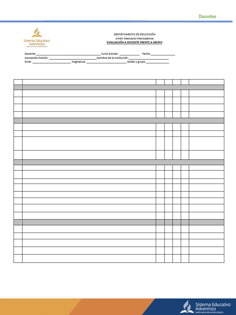 Evaluación Docente: Formato y Criterios | PDF | Enseñando | Maestros