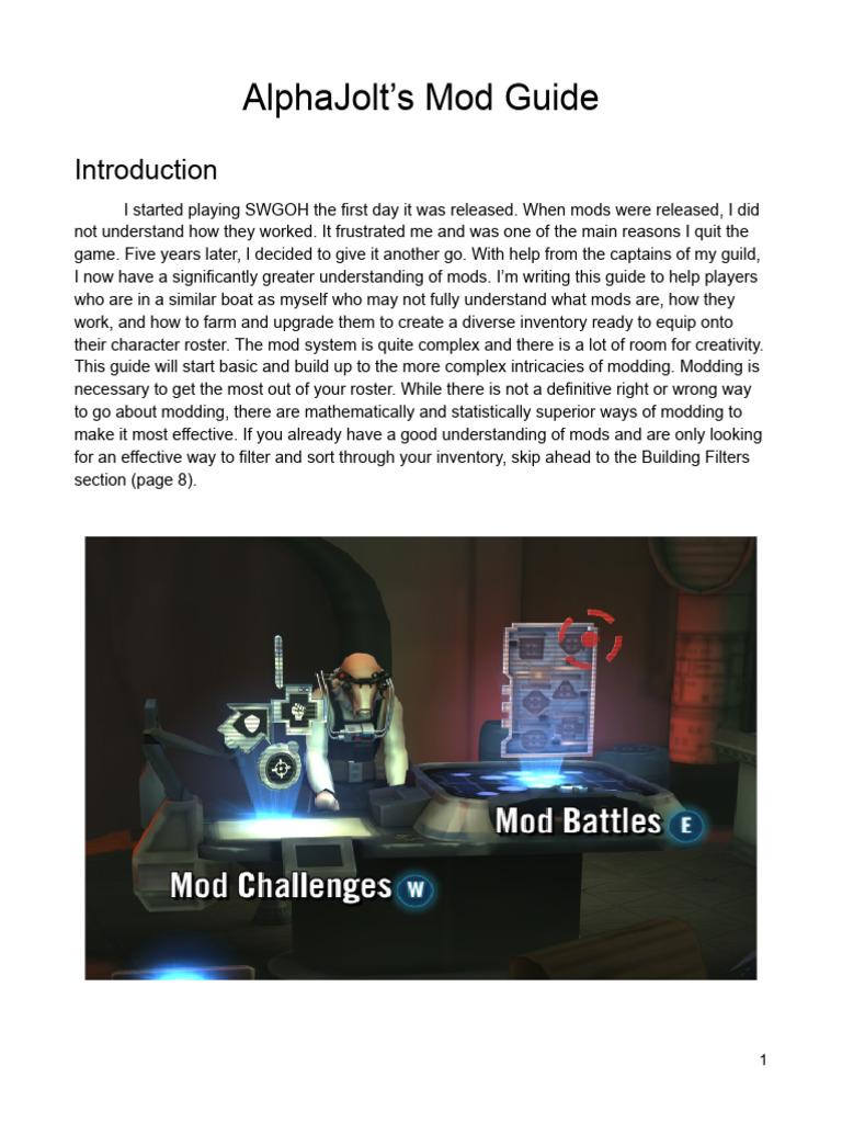 SWGOH Mod Guide for Beginners | PDF | Jedi | Sith