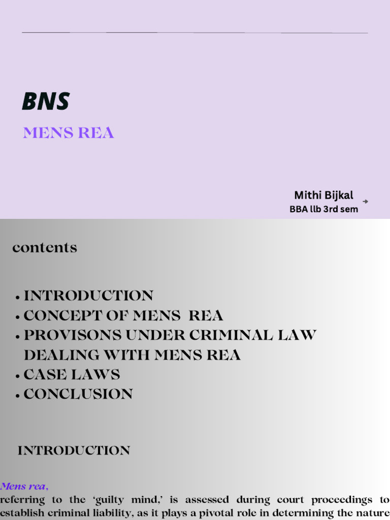 Understanding Mens Rea in Criminal Law | PDF