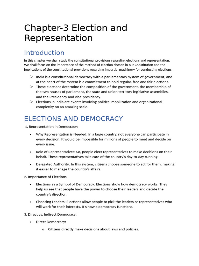 Election and Representation | PDF | Elections | Voting