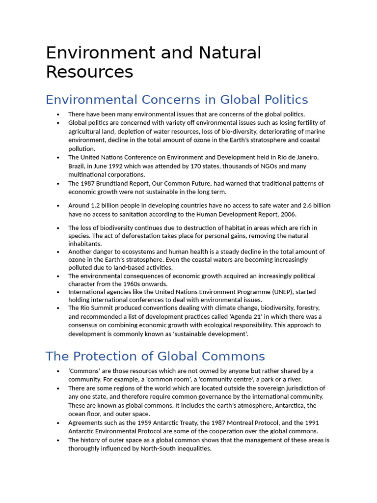 Environment and Natural Resources | PDF | Kyoto Protocol | Greenhouse Gas