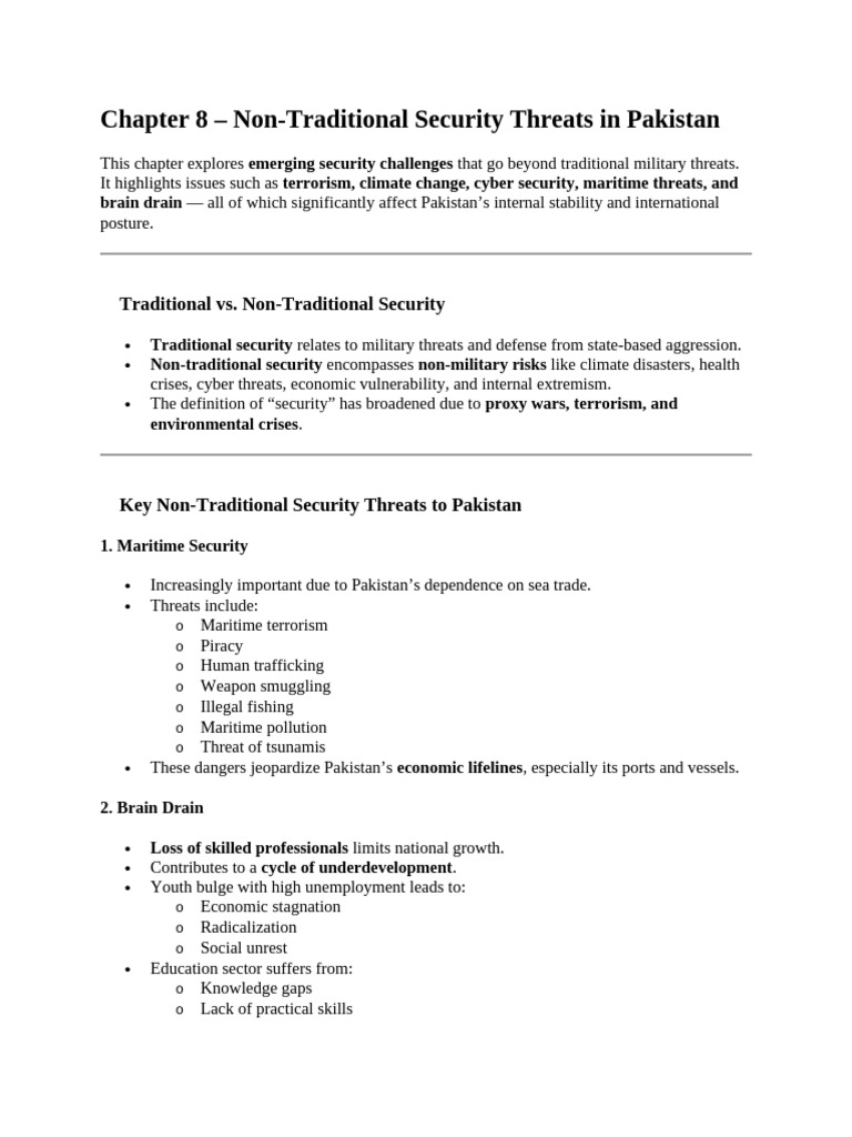 Non-Traditional Security Threats in Pakistan | PDF | Pakistan | Soviet ...