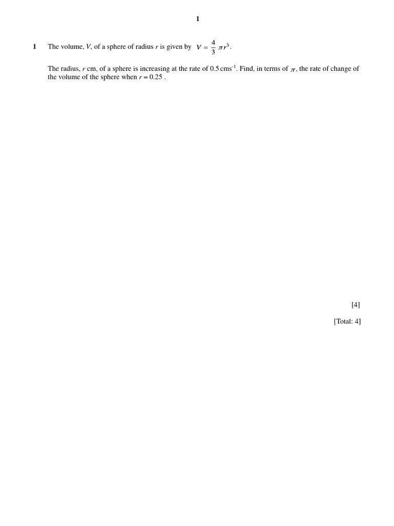 Calculus and Geometric Progression Problems | PDF | Sphere | Coordinate ...
