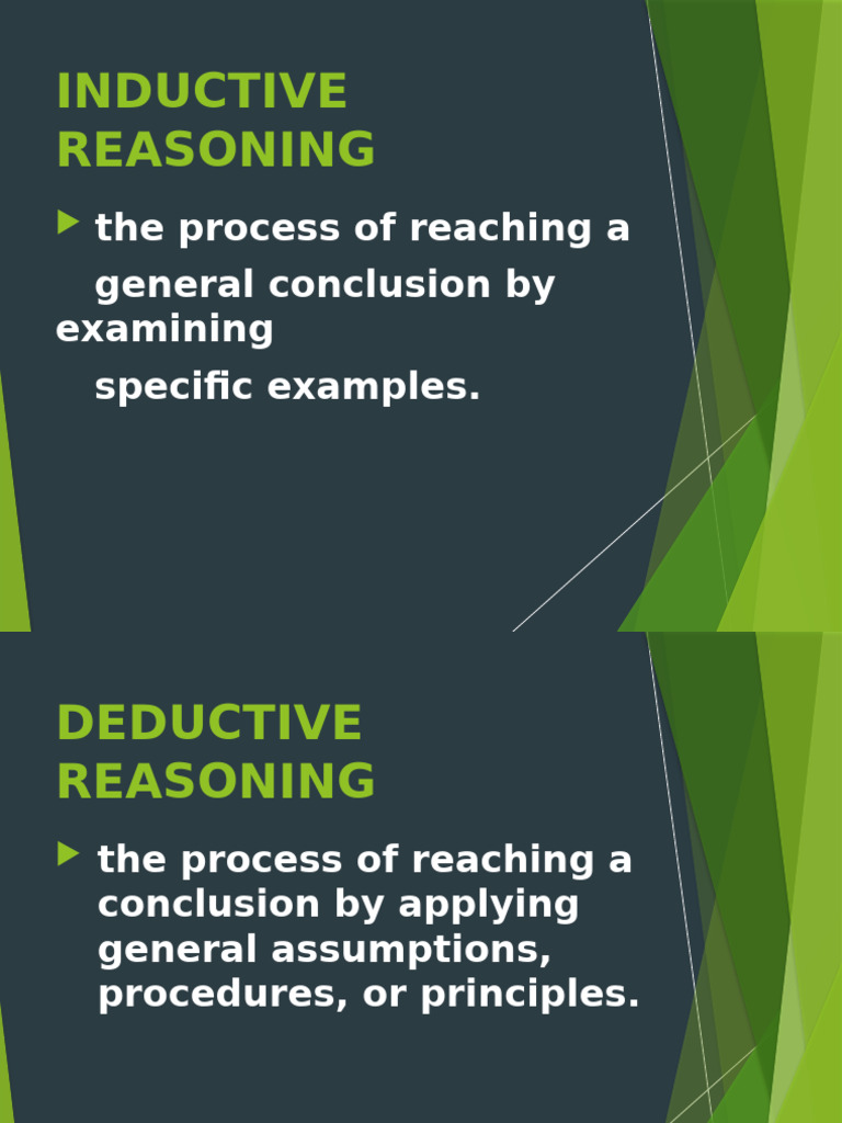 Inductive vs. Deductive Reasoning Guide | PDF | Inductive Reasoning | Logic