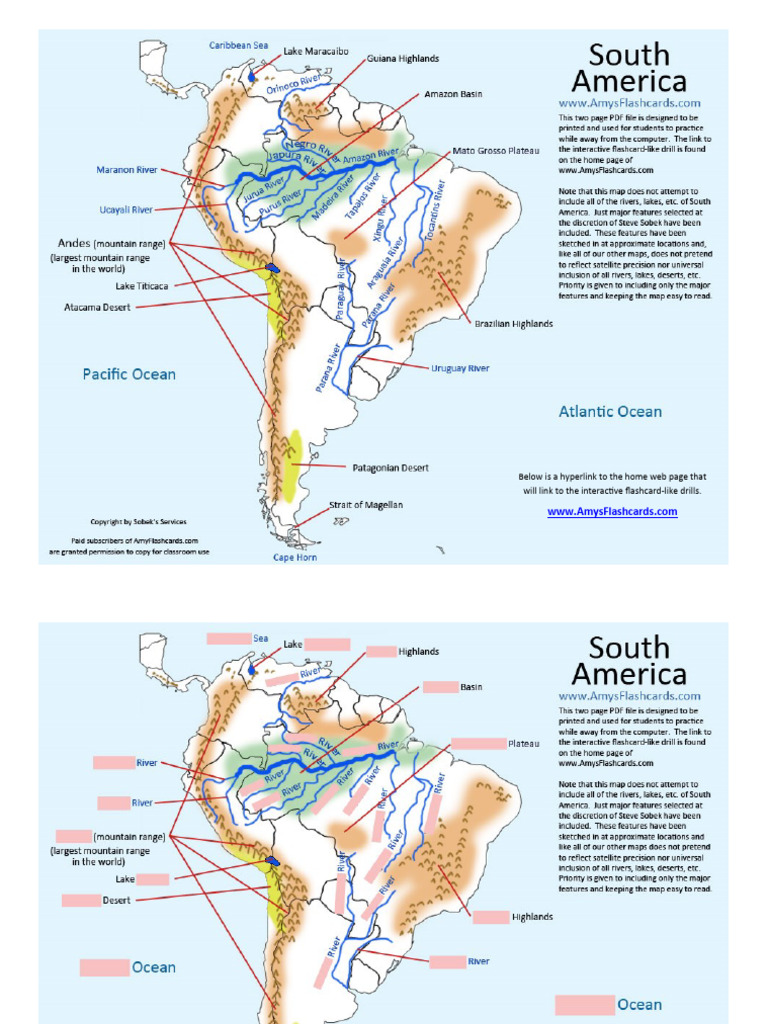 South America Rivers Lakes Mountains PDF | PDF