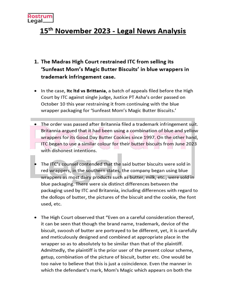 15th November 2023 - Legal News Analysis Template | PDF | Public Law ...