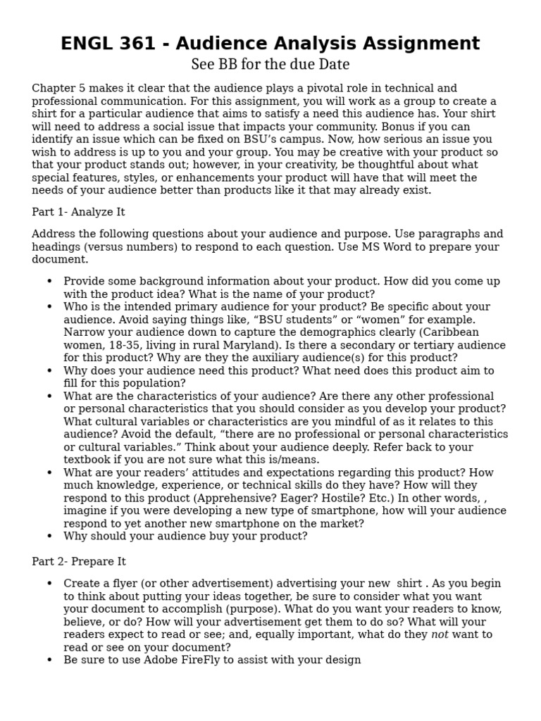 Audience Analysis for Shirt Design Project | PDF | Advertising | Learning