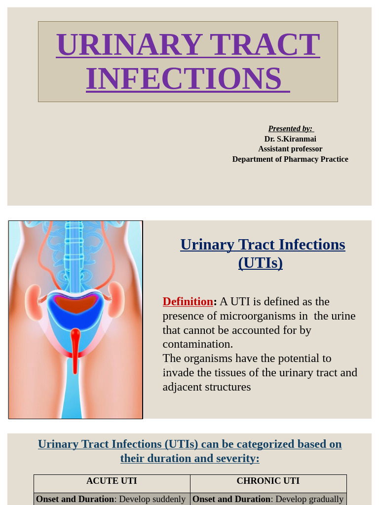 Understanding Urinary Tract Infections UTIs | PDF | Urinary Tract ...