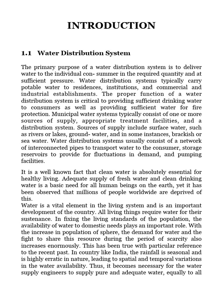Water Distribution System Overview | PDF | Water | Chemical Engineering