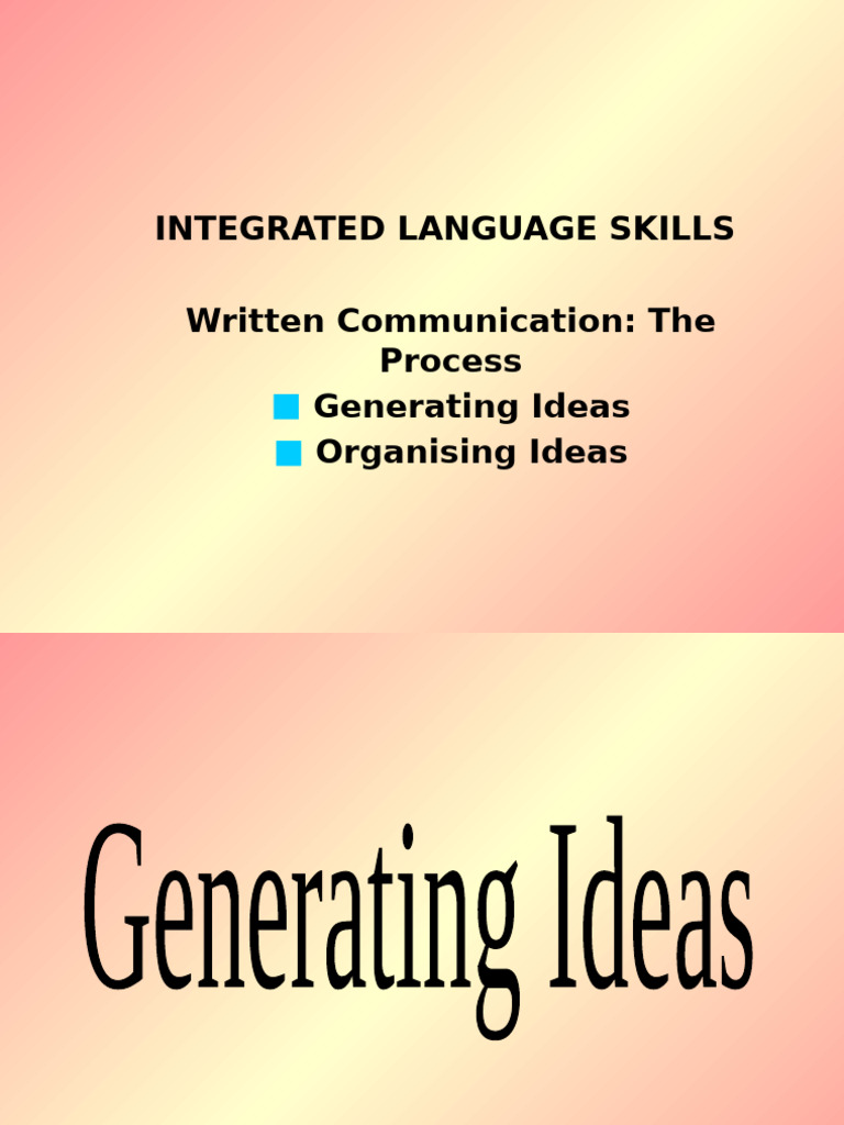 Writing Process: Idea Generation Techniques | PDF | Brainstorming ...