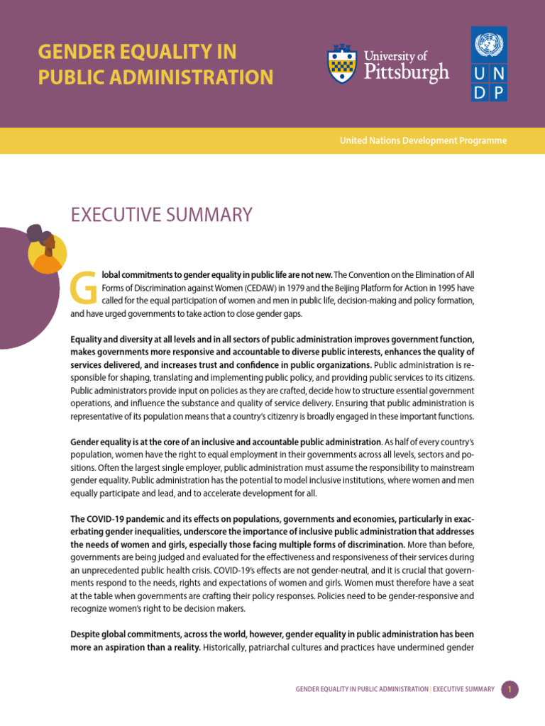 Gender Equality in Public Administration | PDF | Gender Equality ...