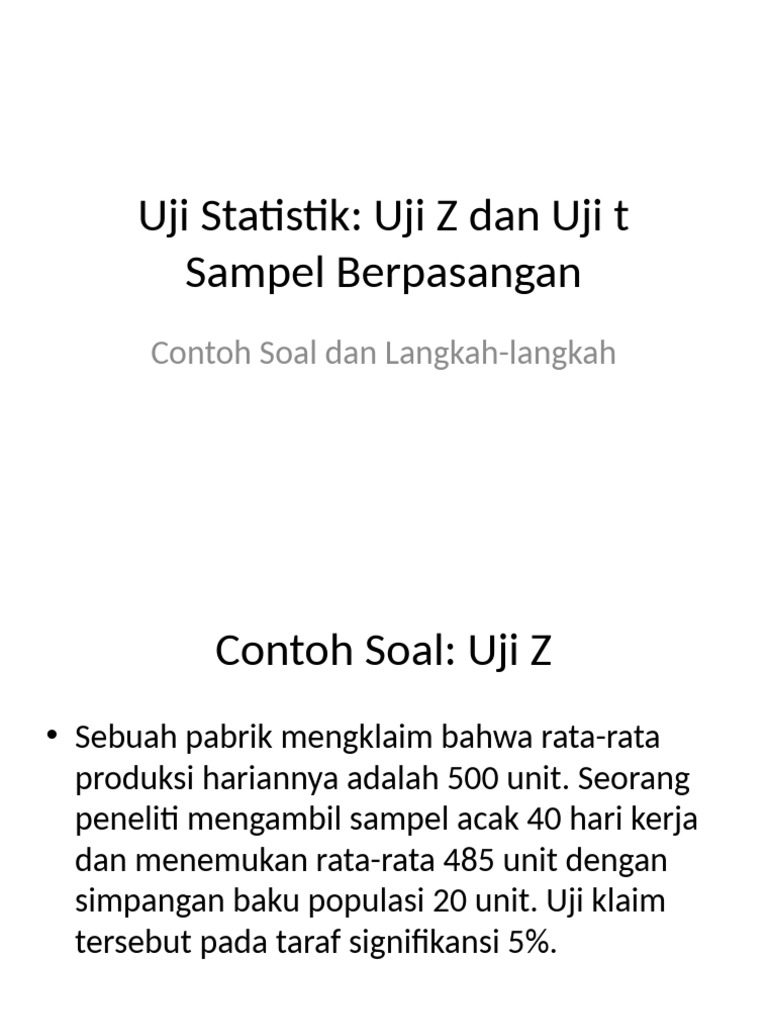Uji Z Dan Uji T Paired Samples | PDF
