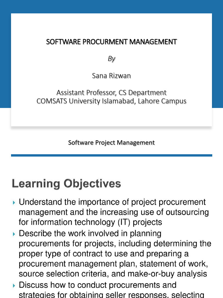 Chapter 12 - Software Procurement Management | PDF