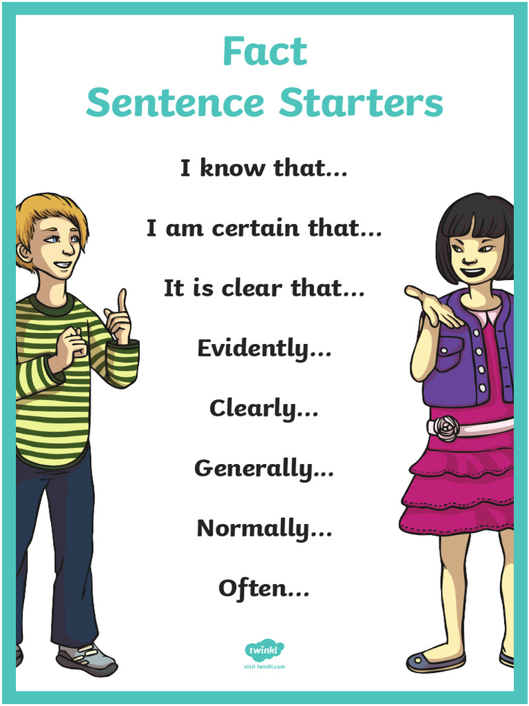 Fact Sentence Starters for Students | PDF