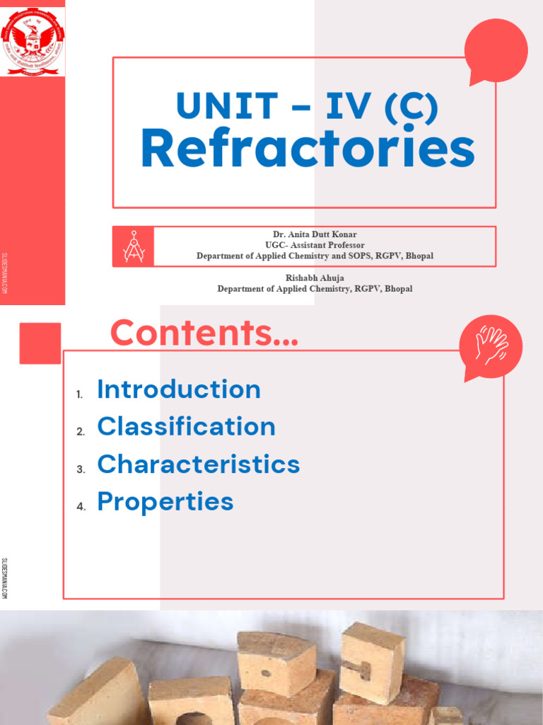 Refractories - Unit IV (C) | PDF | Refractory | Materials Science