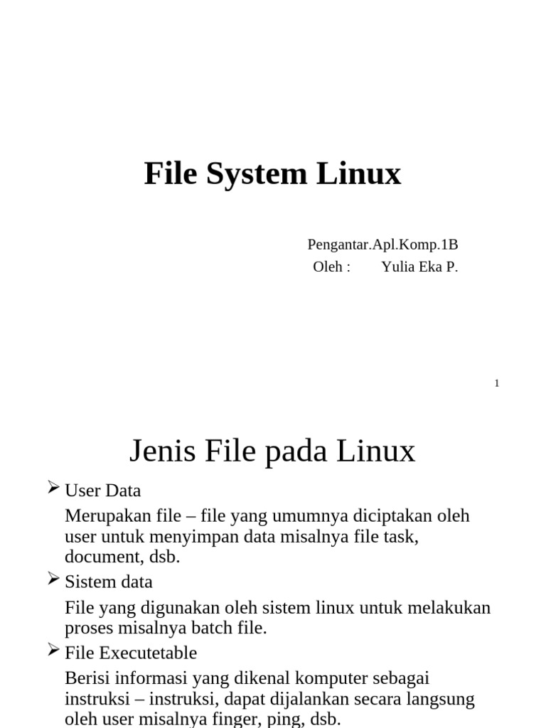 Aturan Penamaan dan Jenis File Linux | PDF