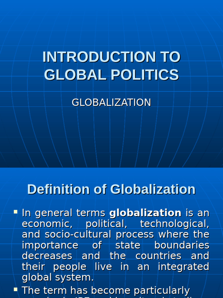 Understanding Globalization in Politics | PDF | Globalization ...