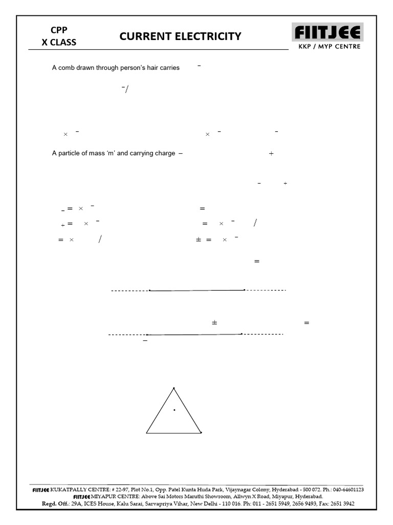 10th+class Current+Electricity Physics+Cpp+ (PSD) | PDF | Force | Physics
