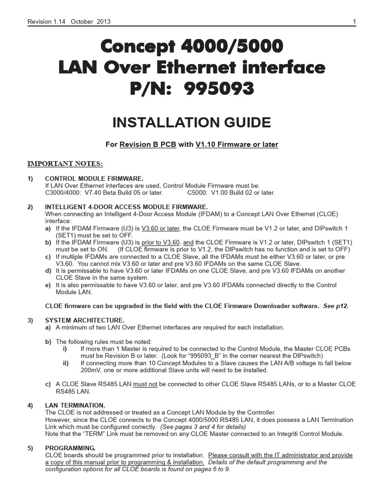 Concept 4000/5000 Ethernet Interface Guide | PDF | Local Area Network ...